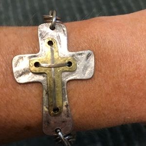 Silver/Gold Cross Bracelet
